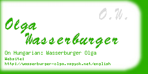 olga wasserburger business card